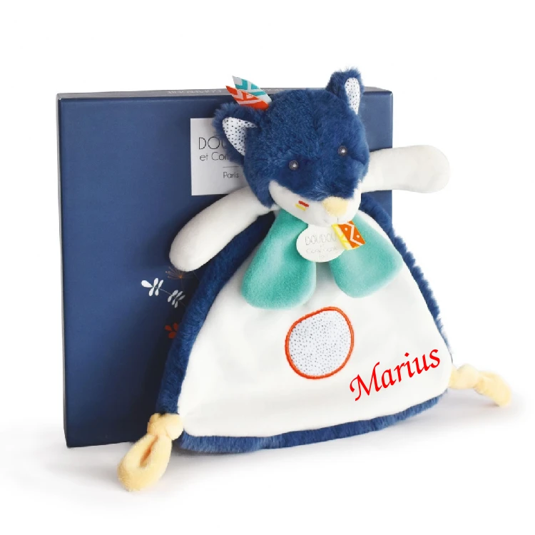 Doudou Et Compagnie - Tiwipi - Doudou Plat Loup Bleu 23 Cm 1 Doudou Et Compagnie - Tiwipi - Doudou Plat Loup Bleu 23 Cm