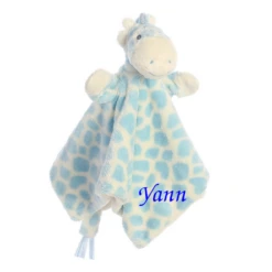 Aurora Gigi La Girafe Doudou Plat Bleu