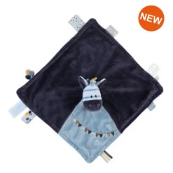 Noukie's Achille & Zébrito Doudou Plat Tidou Zèbre Bleu