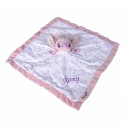 Disney - Angel Stitch Doudou Plat Lange Blanc Rose 40 Cm