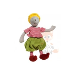 Moulin Roty Collection Balthazar Et Valentine Doudou Souris Hochet Vert Rouge Jaune
