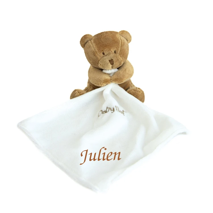 Baby'Nat Doudou Mouchoir Ours Marron Foncé 1 Baby'Nat Doudou Mouchoir Ours Marron Foncé