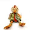 Bukowski - Peluche Doudou Coq Vert Orange Beige 30 Cm