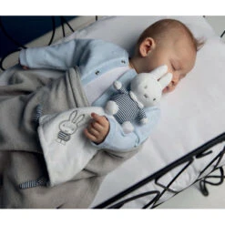 Miffy Le Lapin - Doudou Marinière Blanc Bleu 30 Cm