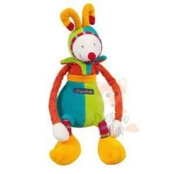 Moulin Roty Doudou Dragobert Capucin Lutin Domi Hochet Jaune Bleu Vert