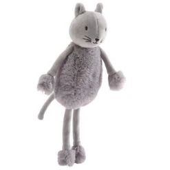 Pioupiou Et Merveilles - Les Doux Bidous - Oscar Le Chat Peluche Gris 25 Cm