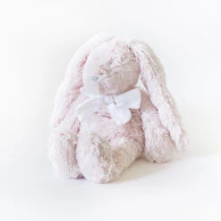 Dimpel Flore Le Lapin Peluche Rose Pâle Noeud Blanc 30 Cm