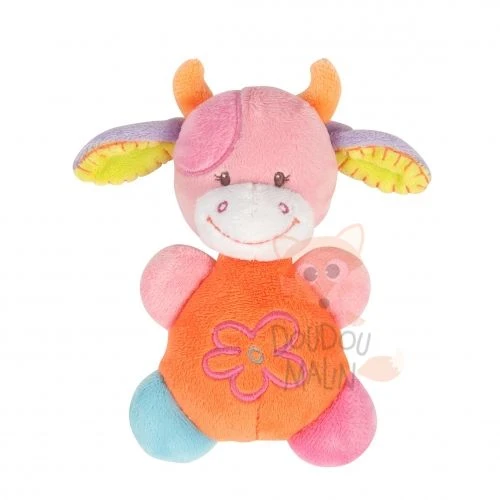 Nattou Collection Funny Farmers Doudou Hochet Vache Rose Orange Bleu Fleur 1 Nattou Collection Funny Farmers Doudou Hochet Vache Rose Orange Bleu Fleur