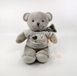 Mots D'enfants Boîte à Musique Ours Gris Blanc Nuage 25 Cm