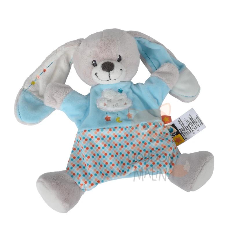 Influx - Doudou Marionnette Lapin Bleu Nuage 25 Cm 1 Influx - Doudou Marionnette Lapin Bleu Nuage 25 Cm