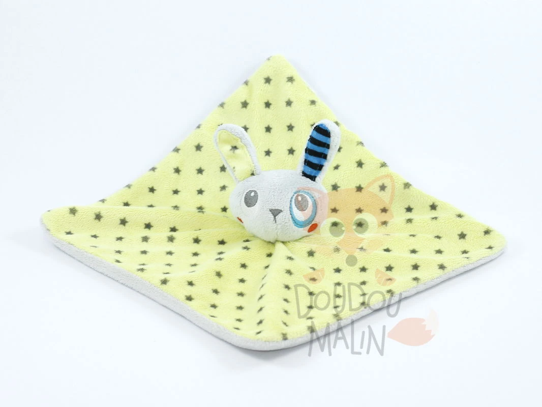 Kimadi Doudou Plat Lapin Vert Gris étoile 1 Kimadi Doudou Plat Lapin Vert Gris étoile