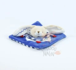 Doudou Et Compagnie Lapin Marin Doudou Plat Bleu Rouge Blanc
