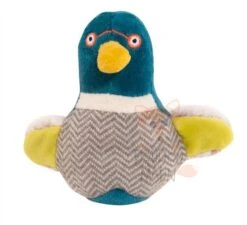 Moulin Roty Collection Les Cousins Du Moulin Doudou Hochet Canard Bleu Gris Jaune