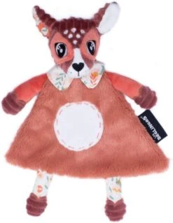 Les Déglingos - Melimelos La Biche - Doudou Plat Rouge 25 Cm
