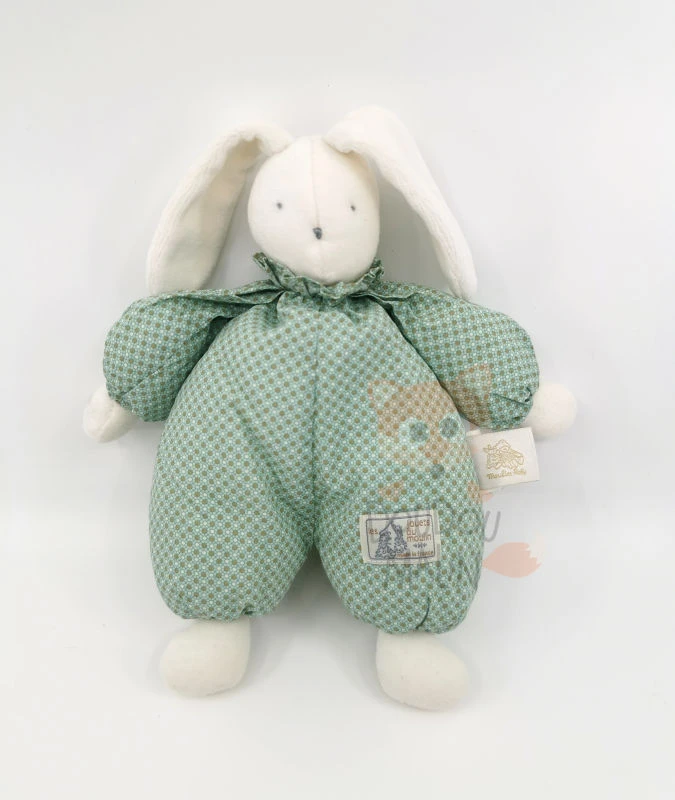 Moulin Roty Les Douillettes Doudou Peluche Lapin Vert Blanc 25 Cm 1 Moulin Roty Les Douillettes Doudou Peluche Lapin Vert Blanc 25 Cm