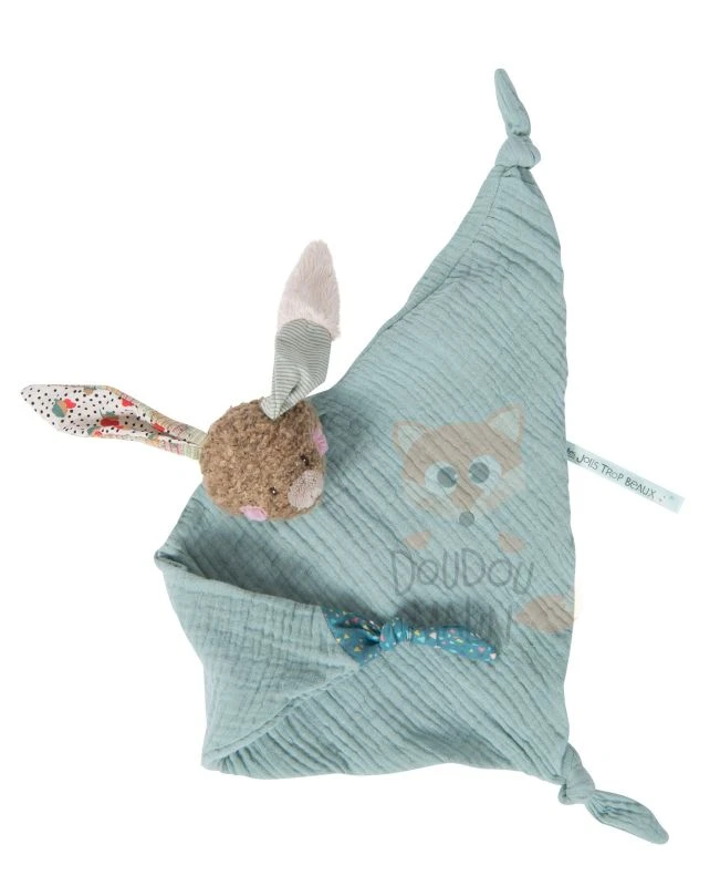 Moulin Roty Les Jolis Trop Beaux Doudou Lange Lapin Bleu 1 Moulin Roty Les Jolis Trop Beaux Doudou Lange Lapin Bleu