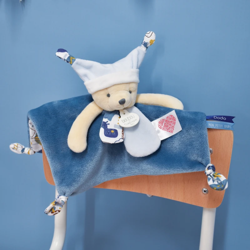 Doudou Et Compagnie - Les Petits Fûtés - Ours Doudou Bleu 35 Cm 1 Doudou Et Compagnie - Les Petits Fûtés - Ours Doudou Bleu 35 Cm