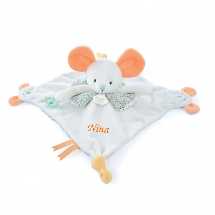Doudou Et Compagnie - Les Petits Fûtés - Doudou Souris Blanc 30 Cm 2 Doudou Et Compagnie - Les Petits Fûtés - Doudou Souris Blanc 30 Cm – Image 2