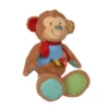 Nicotoy Long Legs Patchwork Peluche Singe Marron Bleu Rouge 40 Cm