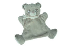 Nicotoy Louis Doudou Marionnette Ours Gris Blanc écharpe