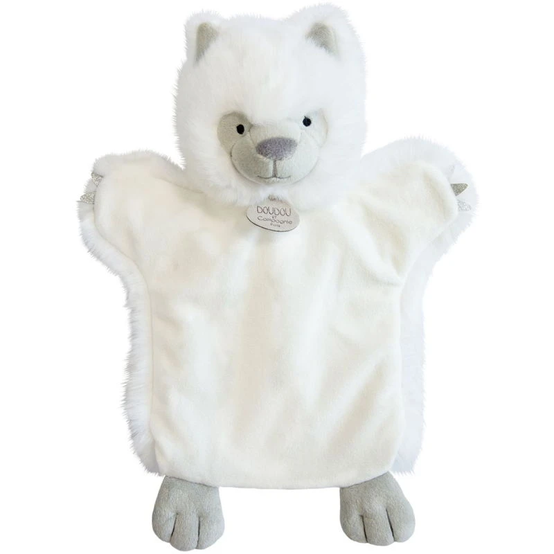 Doudou Et Compagnie - Marionnette Loup Blanc 25 Cm 1 Doudou Et Compagnie - Marionnette Loup Blanc 25 Cm