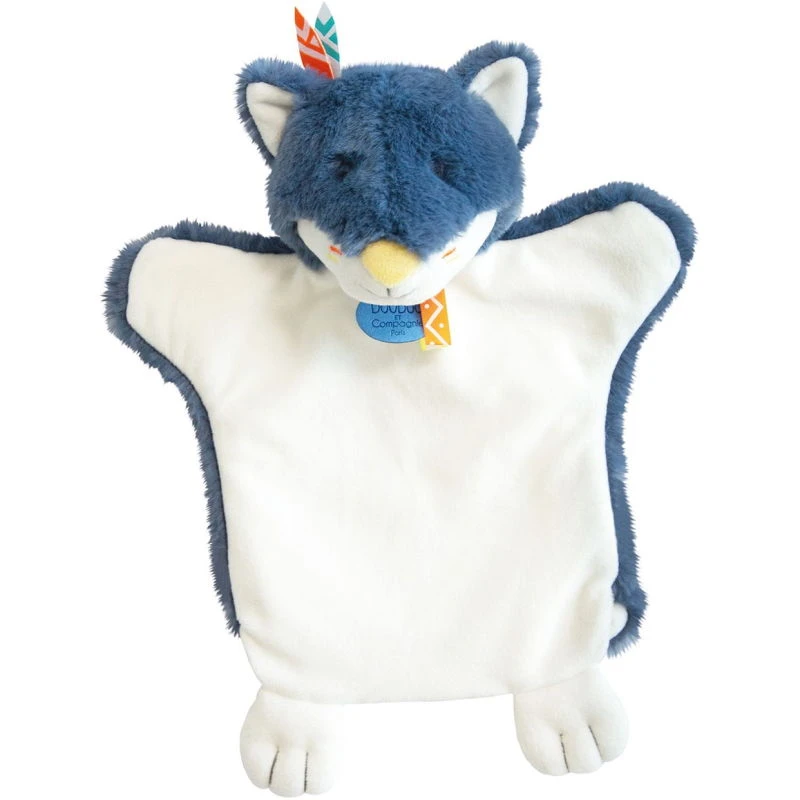 Doudou Et Compagnie - Marionnette Loup Bleu 25 Cm 1 Doudou Et Compagnie - Marionnette Loup Bleu 25 Cm
