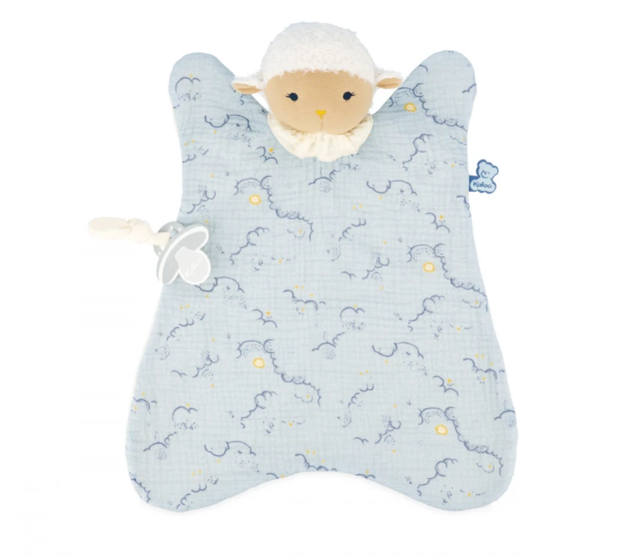 Kaloo - Maxi Doudou Mouton En Coton Bio Bleu Blanc 40 Cm 1 Kaloo - Maxi Doudou Mouton En Coton Bio Bleu Blanc 40 Cm