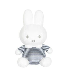 Miffy Le Lapin - Peluche Marinière Blanc Bleu Hochet 32 Cm