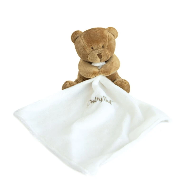 Baby'Nat Doudou Mouchoir Ours Marron Foncé 2 Baby'Nat Doudou Mouchoir Ours Marron Foncé – Image 2