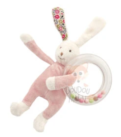Moulin Roty Collection Myrtille Et Capucine Anneau Hochet Lapin Rose