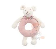 Moulin Roty Collection Myrtille Et Capucine Anneau Hochet Souris Rose Bandana Fleur