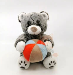 Tex Nature Boîte à Musique Ours Marron Blanc Balle Rouge Bleu 25 Cm