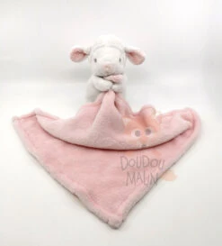 Nicotoy - Peluche Avec Doudou Mouton Blanc Rose 40 Cm