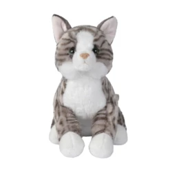 Nicotoy - Peluche Chat Réaliste Tigré Gris 30 Cm