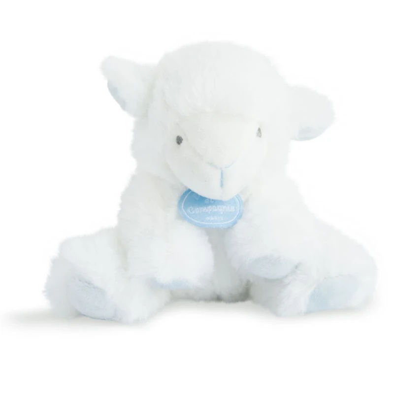 Doudou Et Compagnie - Mini Peluche Hochet Mouton Agneau Bleu Blanc 1 Doudou Et Compagnie - Mini Peluche Hochet Mouton Agneau Bleu Blanc