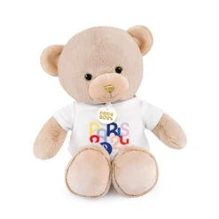 Doudou Et Compagnie - Peluche Ours Beige Tee-shirt Blanc J.O. Paris 2024 - 25 Cm
