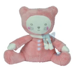 Tex Petit Chat Peluche Orange Rose Blanc 25 Cm