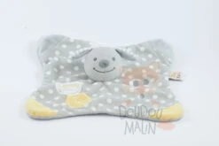 Doukidou Doudou Plat Mouton Gris Blanc Jaune Lovely Baby