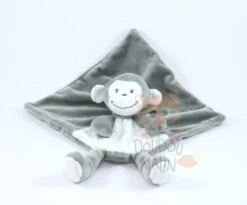 Nicotoy Doudou Plat Singe Gris Blanc