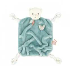 Kaloo - Plume - Doudou Plat Ours Bleu Vert Papillon 26 Cm