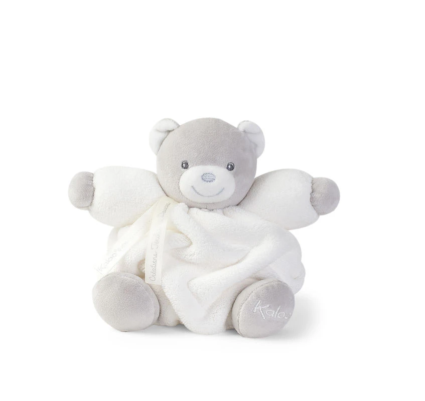 Kaloo - Plume - Peluche Ours Blanc Gris 1 Kaloo - Plume - Peluche Ours Blanc Gris