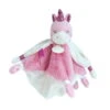 Baby'Nat - Poussière D'étoiles - Doudou Plat Licorne Rose Fuchsia Blanc 25 Cm
