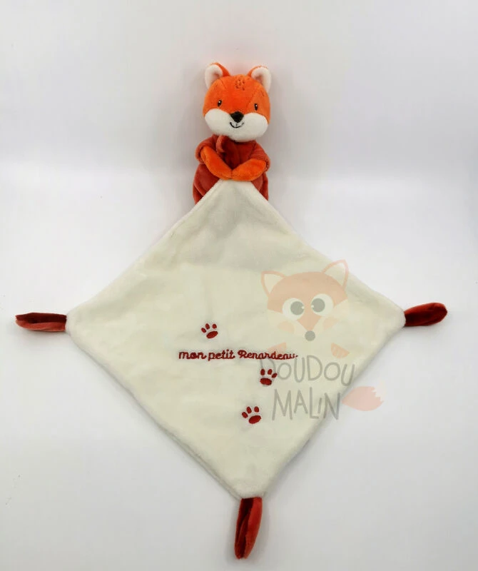 Mots D'enfants Doudou Renard Peluche Avec Mouchoir Orange Crème Mon Petit Renardeau 30 Cm 1 Mots D'enfants Doudou Renard Peluche Avec Mouchoir Orange Crème Mon Petit Renardeau 30 Cm