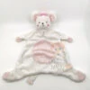 Kimbaloo Doudou Souris Plat Blanc Rose 40 Cm
