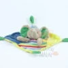 Nicotoy Woodstock Doudou Plat éléphant Vert Bleu Rouge